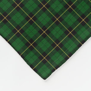 Wallace Clan Black en Green Hunting Tartan Fleece Deken