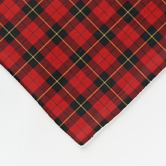 Wallace Clan Classic Rood en Zwart Tartan Fleece Deken (Hoek)