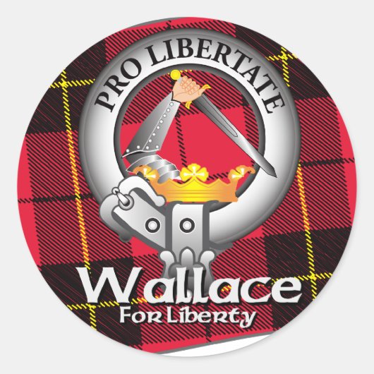 Wallace Clan Ronde Sticker (Voorkant)