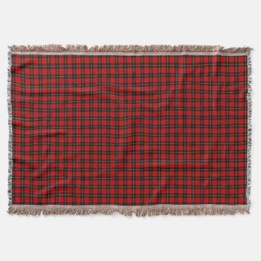 Wallace Clan Rood en Zwart Schots Tartan Deken (Voorkant)