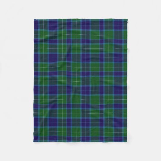 Wallace Clan Tartan Geruite Dekbed Fleece Deken (Voorkant)