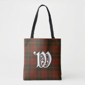Wallace Clan Tartan Monogram Tote Bag (Voorkant)