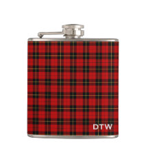 Wallace Clan Tartan Rood en Zwart Plaid Monogram
