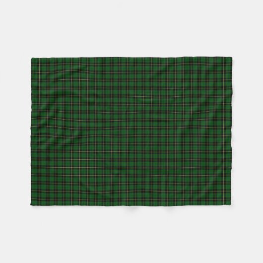 Wallace Clan Zwart en Groen Jacht Tartan Fleece Deken (Voorkant (Horizontaal))