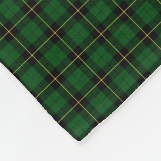 Wallace Clan Zwart en Groen Jacht Tartan Fleece Deken (Hoek)