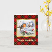 Wallace Crest & Tartan w/Robin Gepersonaliseerde X Kaart (Gele Bloem)