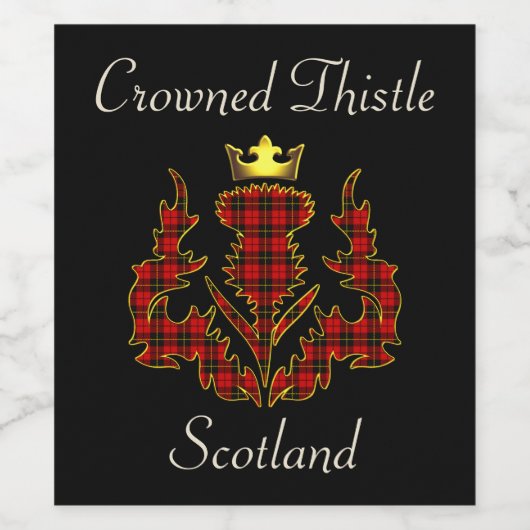 Wallace Crowned Thistle Black Label Wijn Etiket (Enkel label)