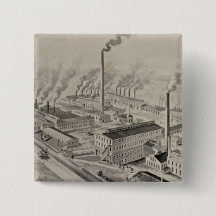 Wallace en Sons, Ansonia Vierkante Button 5,1 Cm