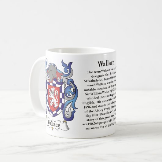 Wallace Family Coat of Arms Mok (Voorkant links)