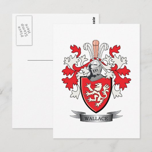 Wallace Family Crest Coat. Briefkaart (Voorkant / Achterkant)