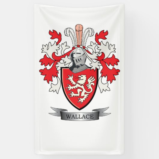 Wallace Family Crest Coat of Arms Spandoek (Verticaal)