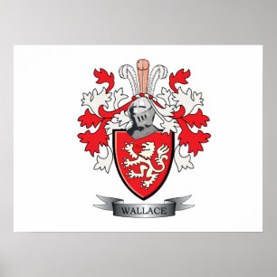 Wallace Family Crest Coat. Poster