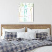 Wallace-fontein op Rue Brea | Parijs, Frankrijk Canvas Afdruk (Insitu (Slaapkamer))