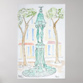 Wallace Fountain over Rue Brea | Parijs, Frankrijk Poster (Voorkant)