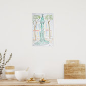 Wallace Fountain over Rue Brea | Parijs, Frankrijk Poster (Keuken)