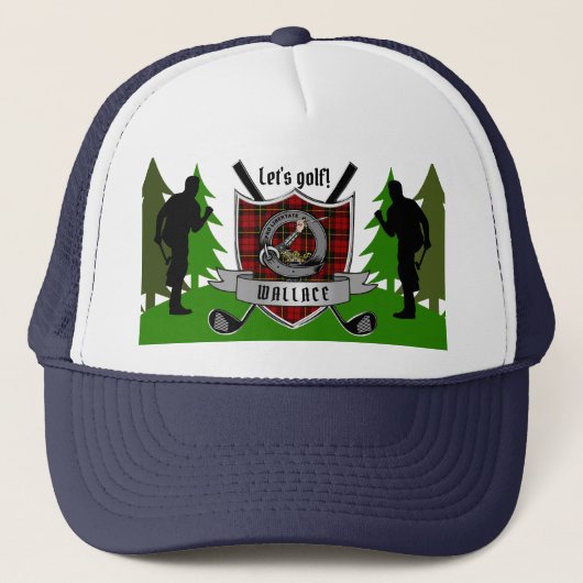 Wallace gepersonaliseerde Clan Badge Golf Trucker Pet (Voorkant)