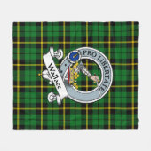 Wallace Green Clan Badge Tartan Fleece Deken (Voorkant (Horizontaal))