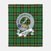 Wallace Green Clan Badge Tartan Schotlandse Plaid Fleece Deken (Voorkant)