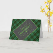 Wallace Green Tartan Birthday Card Kaart (Gele Bloem)