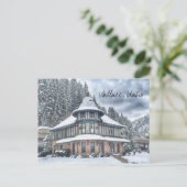 Wallace Idaho Depot in Winter Briefkaart (Staand voorkant)
