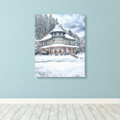 Wallace Idaho Depot in Winter Canvas Afdruk (Insitu (Houten vloer))