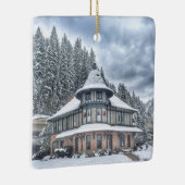Wallace Idaho Depot in Winter Keramisch Ornament (Rechts)