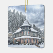 Wallace Idaho Depot in Winter Keramisch Ornament (Links)