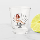 Wallace Idaho Pinup Girl V4 Shot Glas (Voorkant)