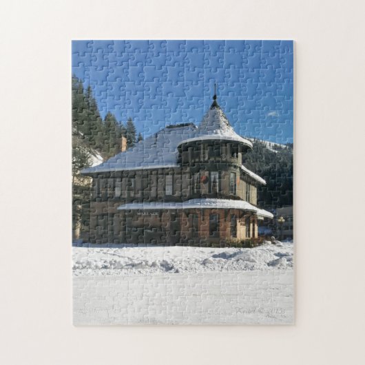 Wallace Idaho Train Depot in Winter Legpuzzel (Verticaal)
