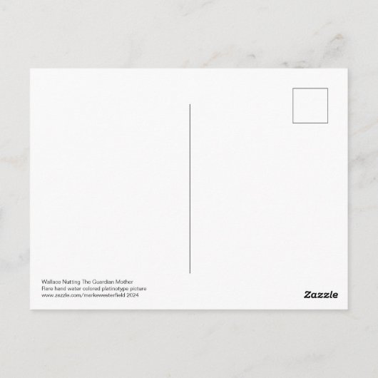 Wallace Nutting THE GUARDIAN MOEDER briefkaart (Achterkant)