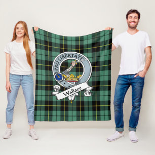 Wallace Oude Clan Badge Tartan Schotlandse ruit Fleece Deken