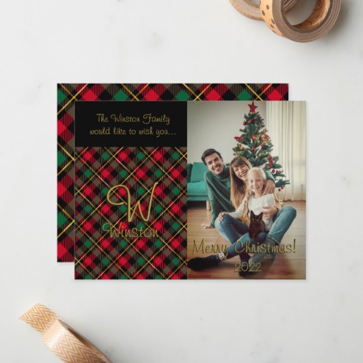 Wallace Red Pset met kerstKaart Notitiekaartje (Voorkant / Achterkant in situ)