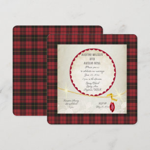 Wallace Red Tartan Garden Wedding Kaart