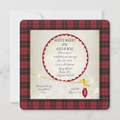 Wallace Red Tartan Garden Wedding Kaart (Voorkant)