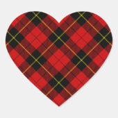 Wallace Red Tartan Hart Sticker (Voorkant)