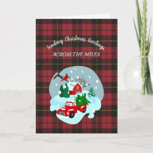 Wallace Red Tartan Holiday Card Feestdagen Kaart