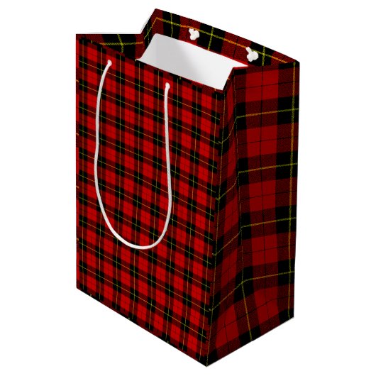 Wallace Red Tartan Medium Cadeauzakje (Achterkant Gekanteld)