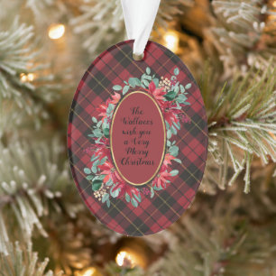 Wallace Red Weathered Original Scottish Tartan Ornament