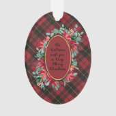 Wallace Red Weathered Original Scottish Tartan Ornament (voorkant)