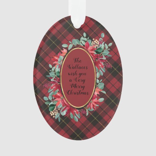 Wallace Red Weathered Original Scottish Tartan Ornament (voorkant)