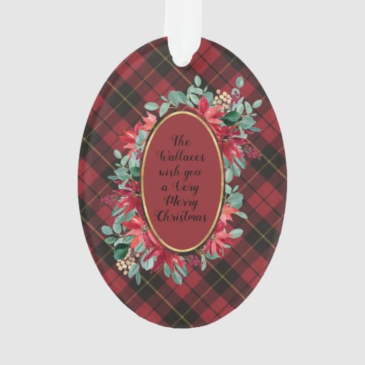 Wallace Red Weathered Original Scottish Tartan Ornament (achterkant)