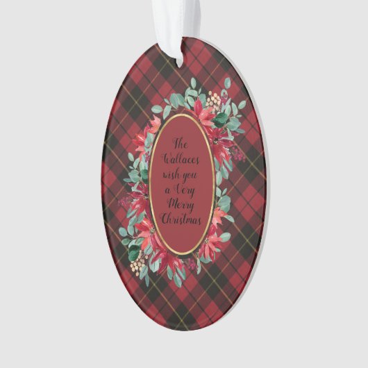 Wallace Red Weathered Original Scottish Tartan Ornament (voorkant)