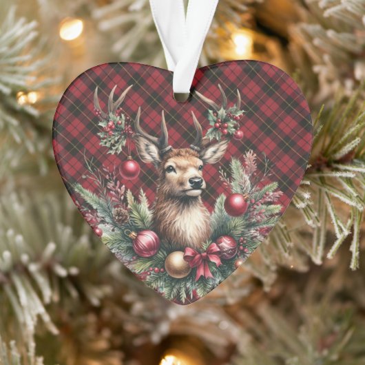 Wallace Red Weathered  Scottish Tartan Christmas Ornament (Boom)