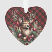 Wallace Red Weathered  Scottish Tartan Christmas Ornament (voorkant)