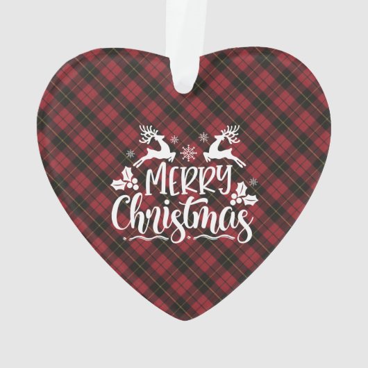 Wallace Red Weathered  Scottish Tartan Christmas Ornament (achterkant)