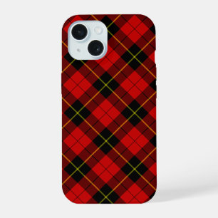 Wallace Rood Schots Ruitpatroon iPhone 15 Case