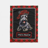 Wallace Scottie Dog Tartan gepersonaliseerd Fleece Deken (Voorkant)