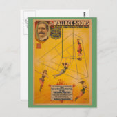 Wallace Shows Triple Revolving Trapeze Poster Briefkaart (Voorkant / Achterkant)