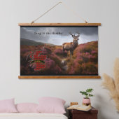 Wallace Stag in de Heather gepersonaliseerd Hangend Wandkleed (Slaapkamer)