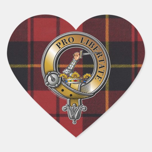 Wallace Tartan & Badge Hart Sticker (Voorkant)